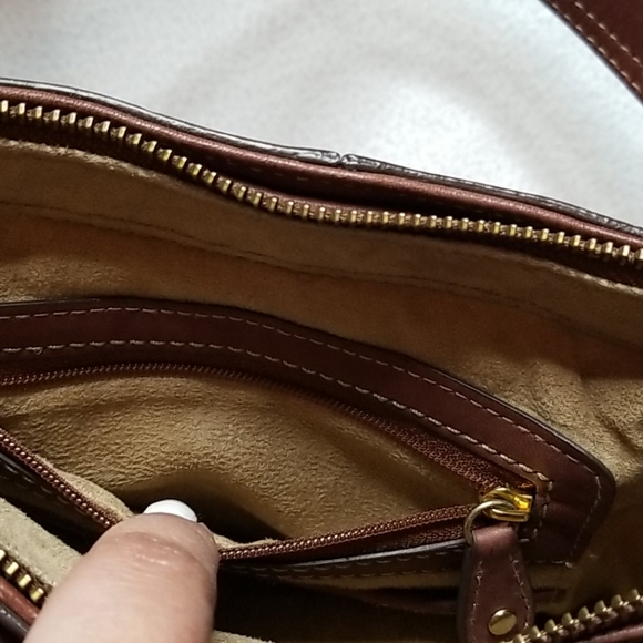 Liz Claiborne Vintage Brown Genuine Leather Bag - Picture 7 of 16